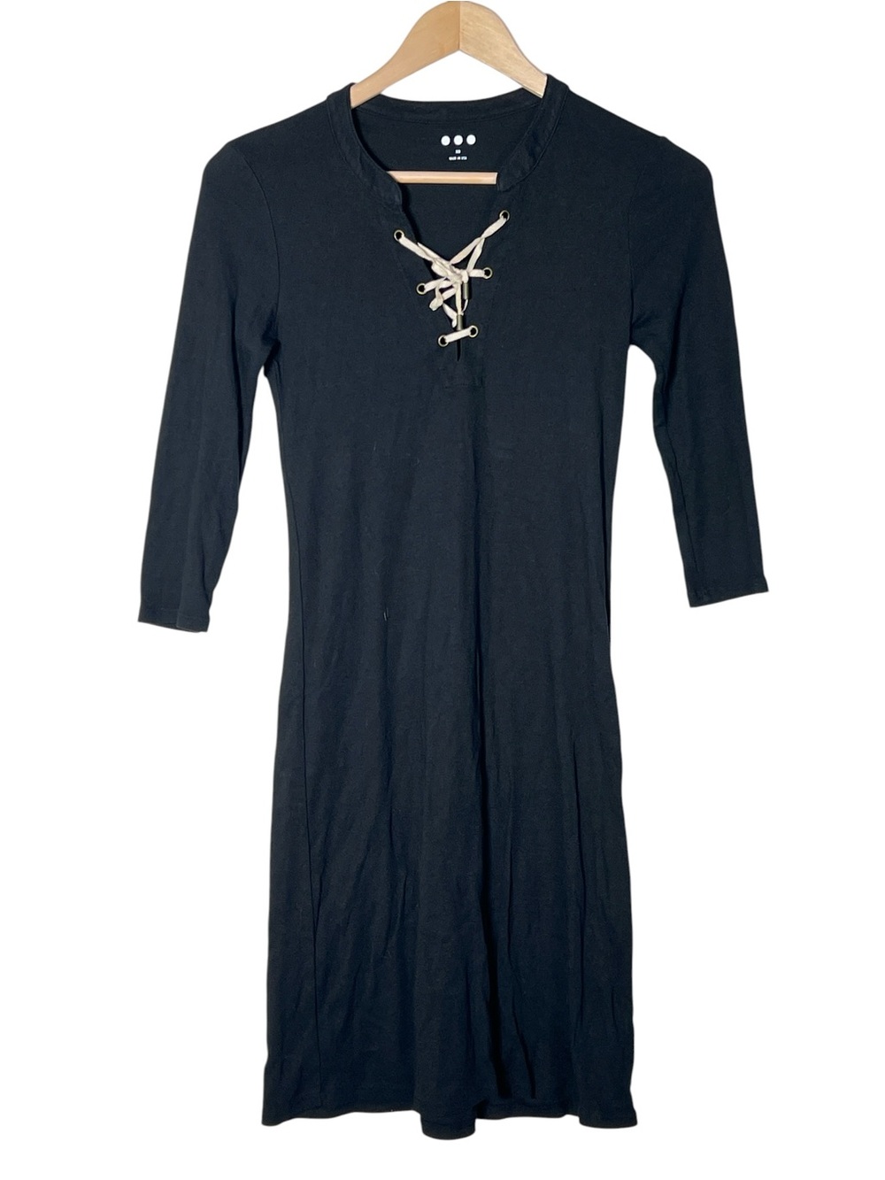 Three Dots Black Lace-Up Front Dress size XS B110